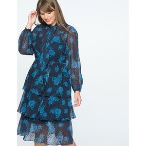 NEW Draper James ELOQUII Floral Swiss Dot Dress 22